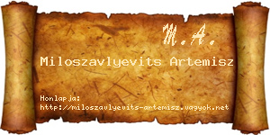 Miloszavlyevits Artemisz névjegykártya